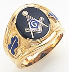 3rd Degree Masonic Blue Lodge Ring 10KT OR 14KT, Open or Solid Back Back, White or Yellow Gold, #118B