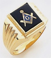 3rd Degree Masonic Blue Lodge Ring 10KT OR 14KT, Solid Back, White or Yellow Gold, #119B