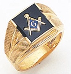 3rd Degree Masonic Blue Lodge Ring 10KT OR 14KT, Solid Back, White or Yellow Gold, #120B
