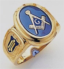 3rd Degree Masonic Blue Lodge Ring 10KT OR 14KT, Open Back, White or Yellow Gold, #122B