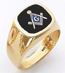 3rd Degree Masonic Blue Lodge Ring 10KT OR 14KT, Solid Back, White or Yellow Gold, #124b