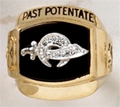 PAST POTENTATE Shrine Rings 10KT or 14KT Yellow or White Gold Open or Solid Back #15