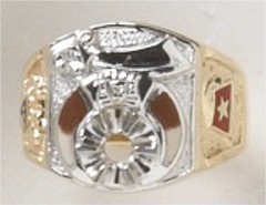 Shrine Ring 10KT or 14KT Yellow or White Gold, Open Back or Solid Back #28