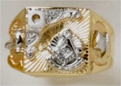 Masonic Past Master Rings 10KT or 14KT YELLOW OR WHITE Gold, Open or Solid  Back #1034