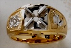 Masonic Past Master Rings  14KT YELLOW OR WHITE Gold, Open or Solid Back #1028