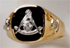 Masonic Past Master Rings, 10KT or 14KT YELLOW OR WHITE GOLD, Open or Solid Back #1015