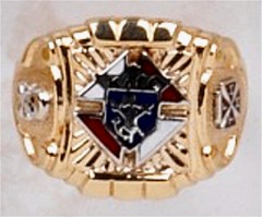 Knights of Columbus Rings, 3rd or 4th  Degree,10KT or 14KT Gold Open or Solid Back #1909