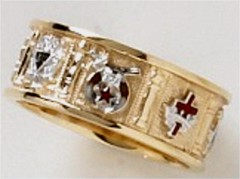 Scottish Rite/York Rite/Shrine Ring 10KT or 14KT White or Yellow Gold #1134