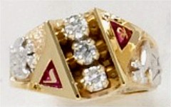 Scottish Rite Rings, 10 KT or 14KT, White or Yellow Gold, Open or Solid Back #1220