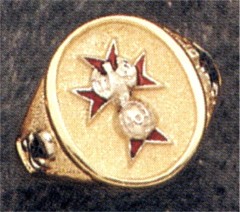 Knights of Columbus Rings,4th Degree,10KT or 14KT Gold Solid Back #1907