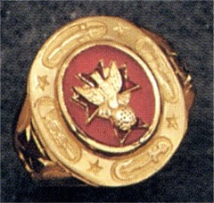 Knights of Columbus Rings 4th Degree,10KT or 14KT Gold Open or Solid  Back #1916