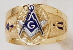3rd Degree  Blue Lodge Masonic Ring 10KT or 14KT YELLOW OR WHITE Gold, Solid Back   #406
