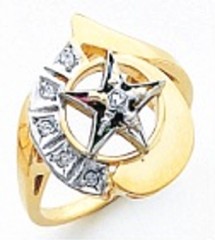 Eastern Star 10Kt or 14KT, Yellow or White Gold with Diamonds #24