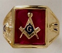 3rd Degree Blue Lodge Masonic Ring 10KT or 14KT YELLOW OR WHITE Gold, Solid Back   #414