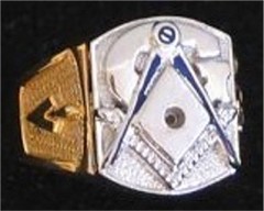 3rd Degree Masonic Blue Lodge Ring 10KT or 14KT Gold, Open or Solid Back #328