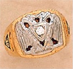 Scottish Rite Rings, 10KTor 14KT,Solid Back 14 AND 32ND,  #1211