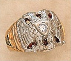 Scottish Rite Rings, 10KTor 14KT,Solid Back,  14 DEGREE AND 32ND, #1212