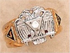 Scottish Rite Rings, 10KTor 14KT,Hollow Back,14 DEGREE AND 32ND, #1214