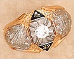 Scottish Rite Rings, 10KT or 14KT, Hollow Back,14 DEGREE AND 32ND, #1216