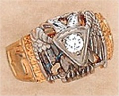 Scottish Rite Rings 10Kt or 14KT Hollow Back 14TH DEGREE AND 32ND, #1217