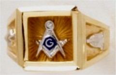 3rd Degree Masonic Ring 10KT OR 14KT, Open or Solid Back, White or Yellow Gold #620