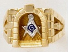 3rd Degree Masonic Ring 10KT OR 14KT, Open or Solid Back, White or Yellow Gold #621