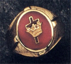 Knights Templar Rings 10K or 14K Gold, Open or Solid Back #1506