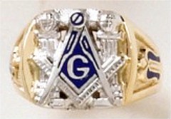3rd Degree Masonic Ring 10KT OR 14KT, Open or Solid Back, White or Yellow Gold #602