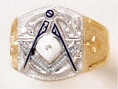 3rd Degree Masonic Ring 10KT OR 14KT, Open or Solid Back, White or Yellow Gold #606