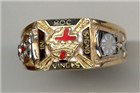 Knights Templar Rings 10K or 14K, Open or Solid Back #1509