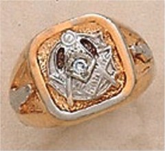 3rd Degree Masonic Blue Lodge Ring 10KT or 14KT Gold, Solid Back  #302