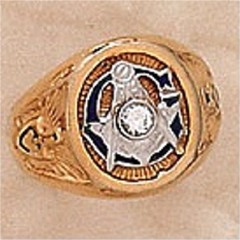 3rd Degree Masonic Blue Lodge Ring 10KT or 14KT Gold, Solid Back  #312