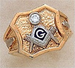 3rd Degree Masonic Blue Lodge Ring 10KT or 14KT Gold, Solid Back  #305