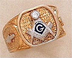 3rd Degree Masonic Blue Lodge Ring 10KT or 14KT Gold, Hollow Back #304