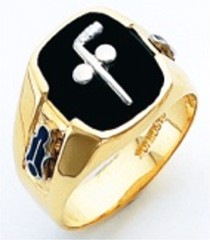 3rd Degree Masonic Blue Lodge Ring 10KT OR 14KT,  Solid Back, White or Yellow Gold, #200b