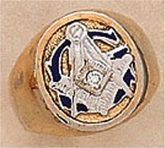 3rd Degree Masonic Blue Lodge Ring 10KT or 14KT Gold, Solid Back #308