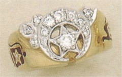 SHRINE RING, 10KT or 14KT GOLD, Solid Back .50CT Total Diamond Weight #2
