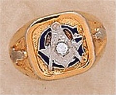3rd Degree Masonic Blue Lodge Ring 10KT or 14KT Gold, Solid Back  #315