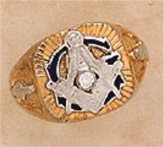3rd Degree Masonic Blue Lodge Ring 10KT or 14KT Gold, Solid Back  #316