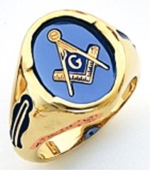 3rd Degree Masonic Blue Lodge Ring 10KT OR 14KT, Open Back, White or Yellow Gold, #203b