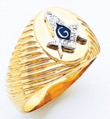3rd Degree Masonic Blue Lodge Ring 10KT OR 14KT, Concave Back, White or Yellow Gold, #205b