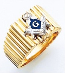 3rd Degree Masonic Blue Lodge Ring 10KT OR 14KT, Open or Solid Back, White or Yellow Gold, #206b