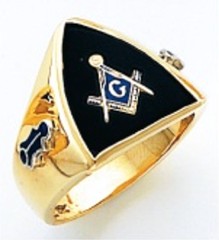 3rd Degree Masonic Blue Lodge Ring 10KT OR 14KT, Open or Solid Back, White or Yellow Gold, #208b