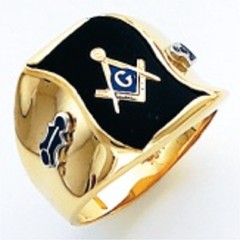 3rd Degree Masonic Blue Lodge Ring 10KT OR 14KT, Open or Solid Back, White or Yellow Gold, #209b