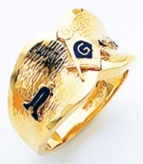 3rd Degree Masonic Blue Lodge Ring 10KT OR 14KT, Open Back, White or Yellow Gold, #210b