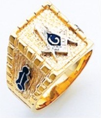 3rd Degree Masonic Blue Lodge Ring 10KT OR 14KT, Open or Solid Back, White or Yellow Gold,#213b