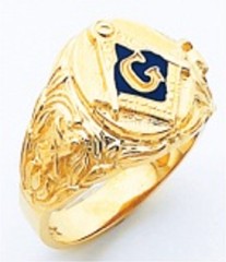 3rd Degree Masonic Blue Lodge Ring 10KT OR 14KT, Open Back, White or Yellow Gold #219b