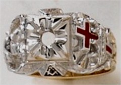 Knights Templar Ring 10K or 14K Gold, Open or Solid Back #1520