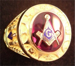 3rd Degree Blue Lodge Masonic Ring 10KT OR 14KT Yellow or White Gold.  Open or Solid Back #513