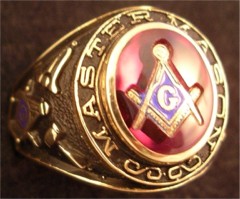 3rd Degree Blue Lodge Masonic Ring 10KT or 14KT YELLOW OR WHITE Gold, Open or Solid Back  #423